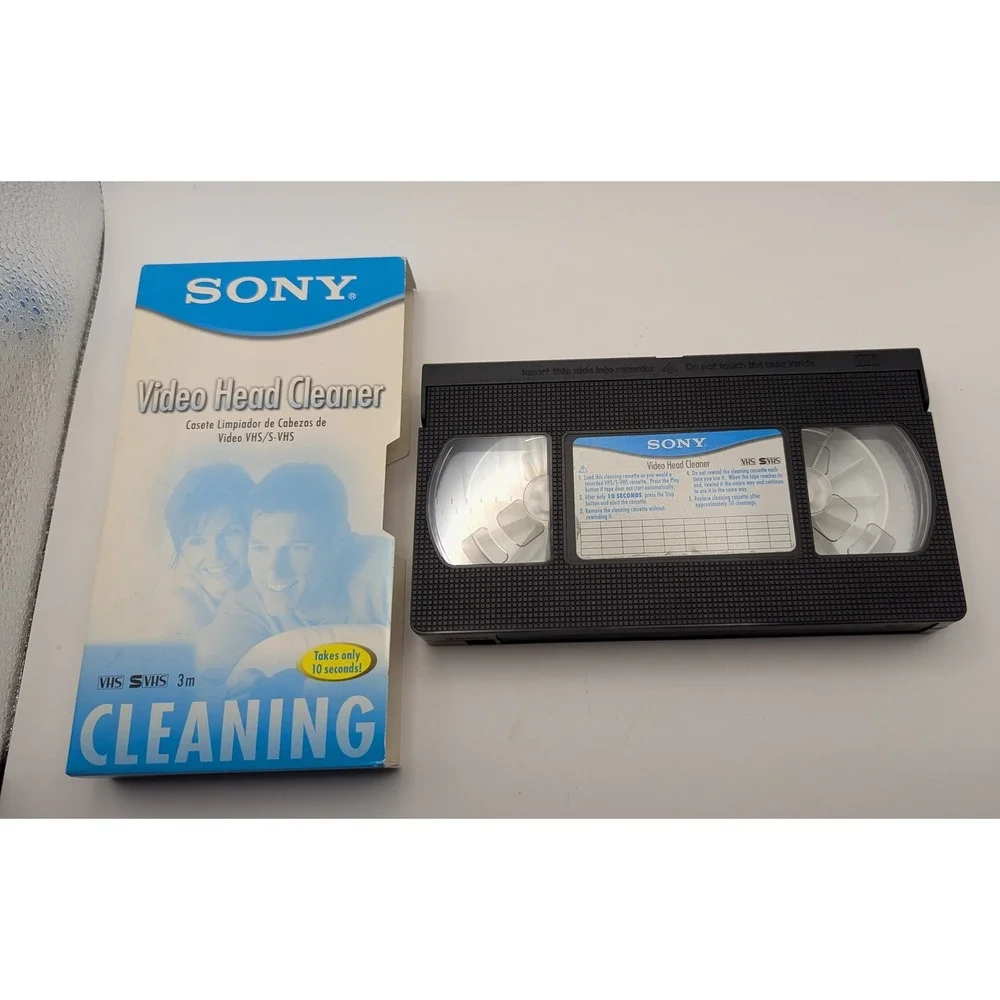 Sony Video Head Cleaner VHS T-6CLDL VCR Cleaning 10 Seconds Cleaning 2002 3m